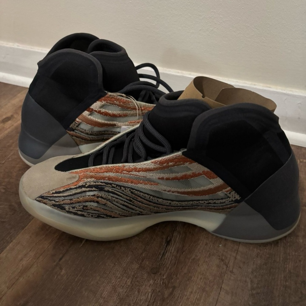 Yeezy Men's Sneakers in Black, Orange, and Cream